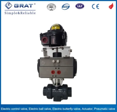 DN50 PVC CPVC UPVC PVDF PP Pph Pneumatic True Union Ball Valve