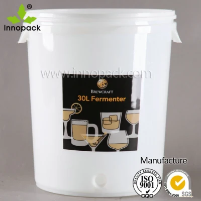 30L Plastic Bomrbrew Wine Fermentation Bucket with Air Lock and Lid